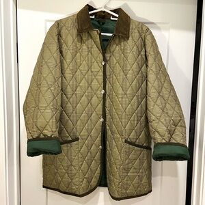Barrakan Quilted Olive Plaid Equestrian/Barn Jacket